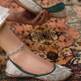 Zari Zewar – Gold Khussas with Metallic Embroidery For Women