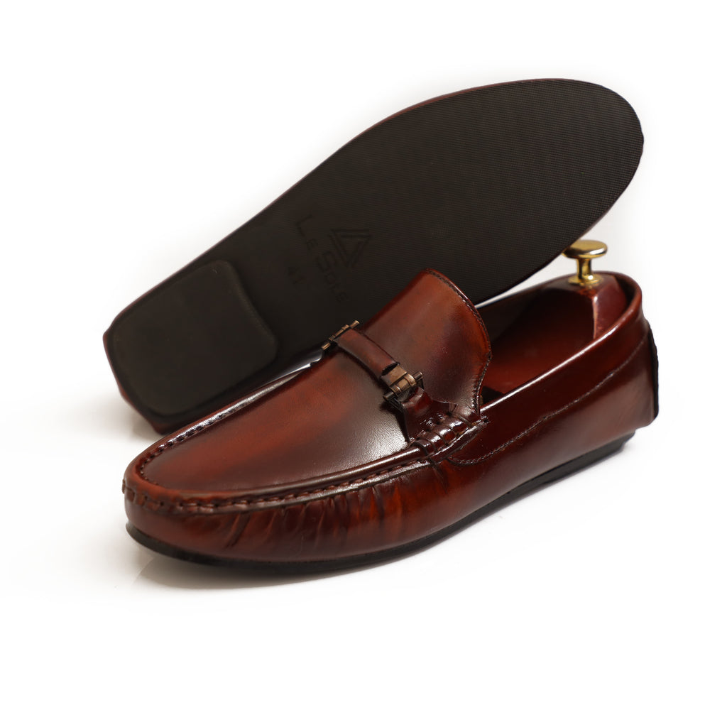 Brown Color Leather Loafers For Men