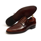 Brown Color Leather With Lace Shoes for Men