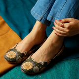 Arum Velvet Khussa – Printed Comfort with Classic Style For Women