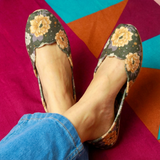 Arum Velvet Khussa – Printed Comfort with Classic Style For Women