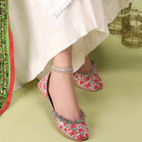 Pomegranate Lattice Khussa – Bold Tradition with Beaded Grace For Women