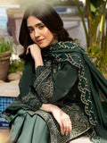 Fatin – Regal Bottle Green Luxury Embroidered Lawn Ensemble Unstitched Suit  For Women