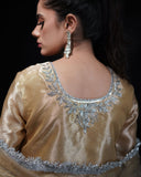Ayla Golden Embroidered 3-Piece Formal Suit For Women