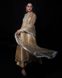 Ayla Golden Embroidered 3-Piece Formal Suit For Women