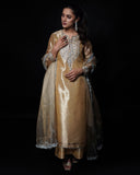 Ayla Golden Embroidered 3-Piece Formal Suit For Women