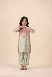 Girls Light Green Floral Printed Suit – Fresh and Vibrant Look For Girls