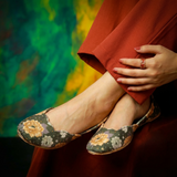 Arum Velvet Khussa – Printed Comfort with Classic Style For Women