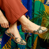 Arum Velvet Khussa – Printed Comfort with Classic Style For Women