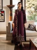 Hana – Deep Plum Luxury Embroidered Lawn Ensemble Unstitched Suit  For Women