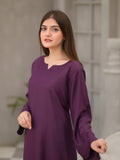 Purple Co Ord Set: Shirt & Straight Pant For Women
