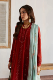Maroon Color Embroidered Casual 3-Pieces Pret For Women