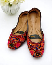 Traditional Khussa with Cushioned Comfort and Leather Sole For Women