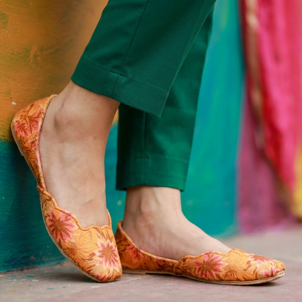 Printed Velvet Ladies Khussa – Comfortable Daily Wear For Women