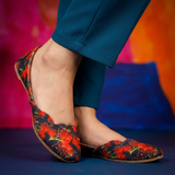 Printed Velvet Khussa – Everyday Comfort & Style For Women