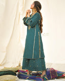 Morzaadi Embroidered Cotton Silk 3-Piece Suit For Women