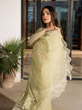 Marwa – Sage Green Luxury Embroidered Lawn Ensemble Unstitched Suit  For Women