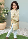 Cream Goldenrod Sherwani – Elegant Wedding Wear for Boys