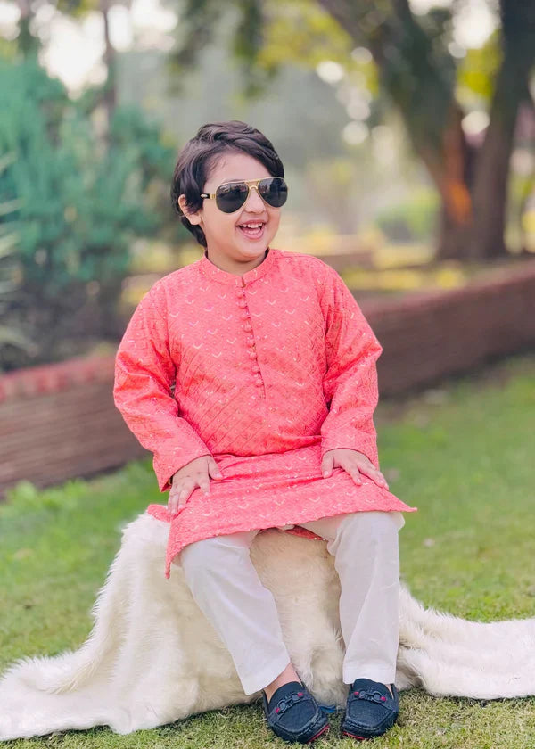 Pink Mysore Kurta – Festive Wear for Boys