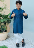 Blue Mysore Kurta – Festive & Party Wear for Boys