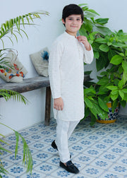 White Mysore Kurta – Festive Wear for Boys