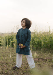 Teal Mysore Kurta – Festive Wear for Boys