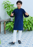 Cobalt Blue Mysore Kurta – Festive Wear for Boys