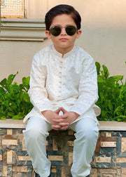 White Mysore Kurta – Festive Wear for Boys