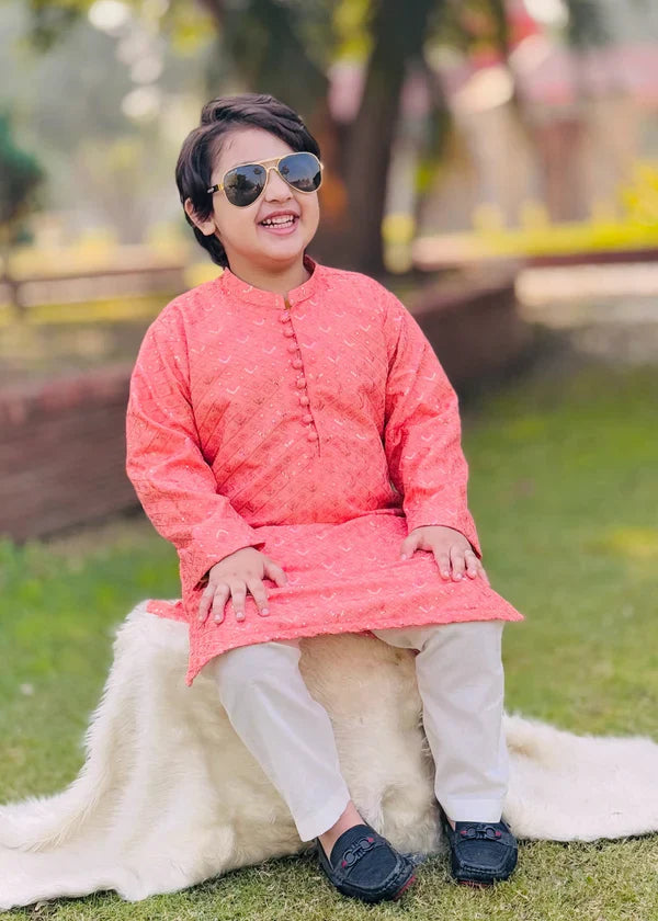 Pink Mysore Kurta – Festive Wear for Boys