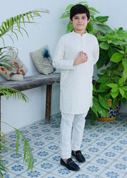 White Mysore Kurta – Festive Wear for Boys