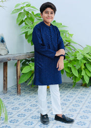 Cobalt Blue Mysore Kurta – Festive Wear for Boys