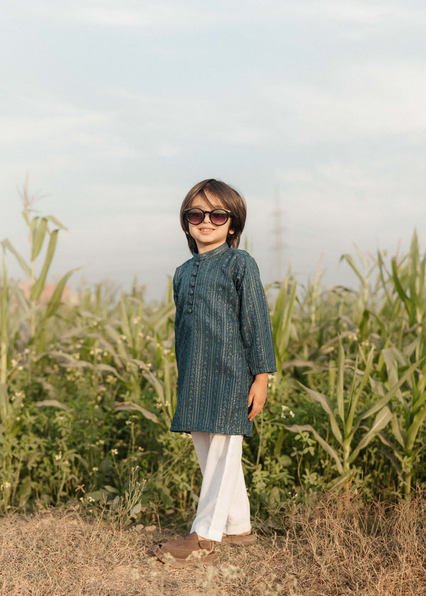 Teal Mysore Kurta – Festive Wear for Boys