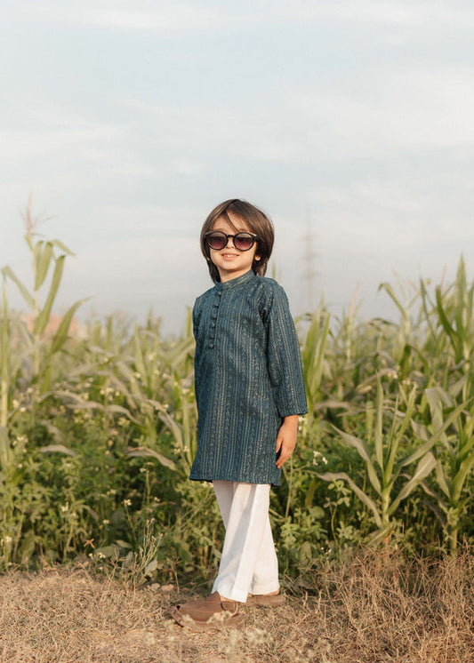 Teal Mysore Kurta – Festive Wear for Boys