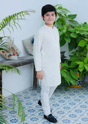 White Mysore Kurta – Festive Wear for Boys
