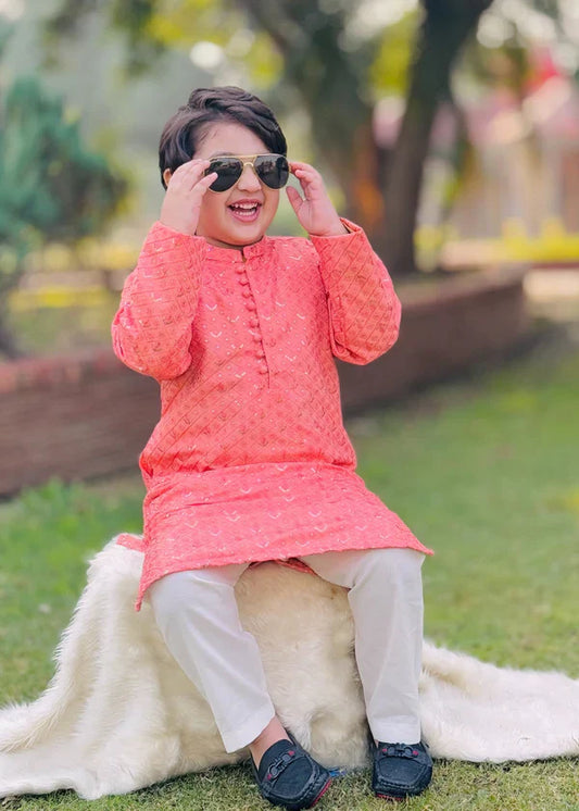 Pink Mysore Kurta – Festive Wear for Boys