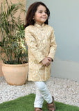 Cream Goldenrod Sherwani – Elegant Wedding Wear for Boys