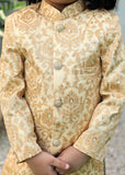 Cream Goldenrod Sherwani – Elegant Wedding Wear for Boys