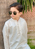 White Mysore Kurta – Festive Wear for Boys