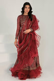 Maroon Glister Embroidered Unstitched Bridal Lehangas & Gararas For Women