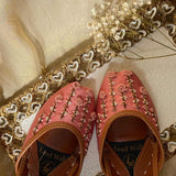 Nissa Kashmiri Chai Pink Clutch & Jutti Set For Wedding