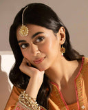 Champa Golden Teeka – Handmade with Gota Phool & Pearls For Women