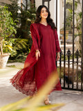 Rahma – Deep Red Luxury Embroidered Lawn Ensemble Unstitched Suit  For Women