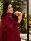 Rahma – Deep Red Luxury Embroidered Lawn Ensemble Unstitched Suit  For Women