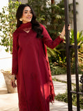 Rahma – Deep Red Luxury Embroidered Lawn Ensemble Unstitched Suit  For Women