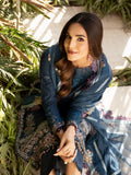 Raisa – Teal Blue Embroidered Eid Ensemble Unstitched Lawn Suit  For Women