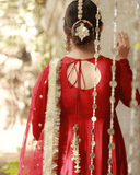 Gulkand – Deep Red Kalidar 3 Piece Suit For Women