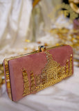 Taj Mahal Hand-Embroidered Zardozi Clutch For Women