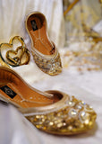 Handcrafted Gold & Silver Embellished Khussa For Women