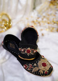Handcrafted Zardozi Rose Embellished Khussa For Women