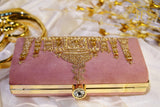 Taj Mahal Hand-Embroidered Zardozi Clutch For Women